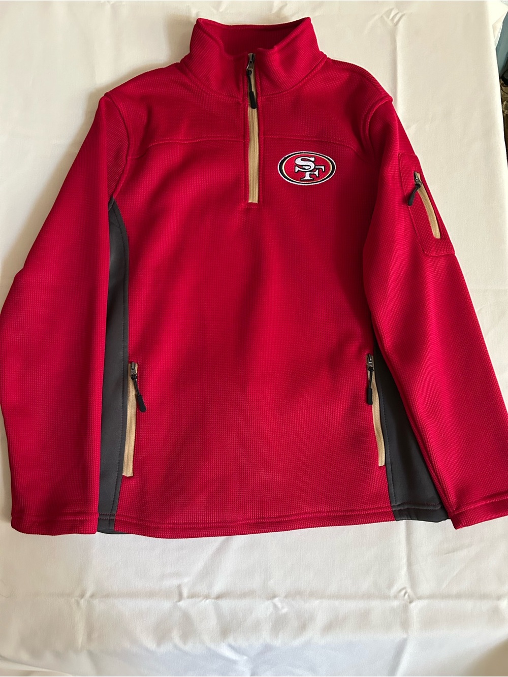 NFL Team Apparel San Francisco 49ers Women’s quarter zip Front. Pullover. SZ S